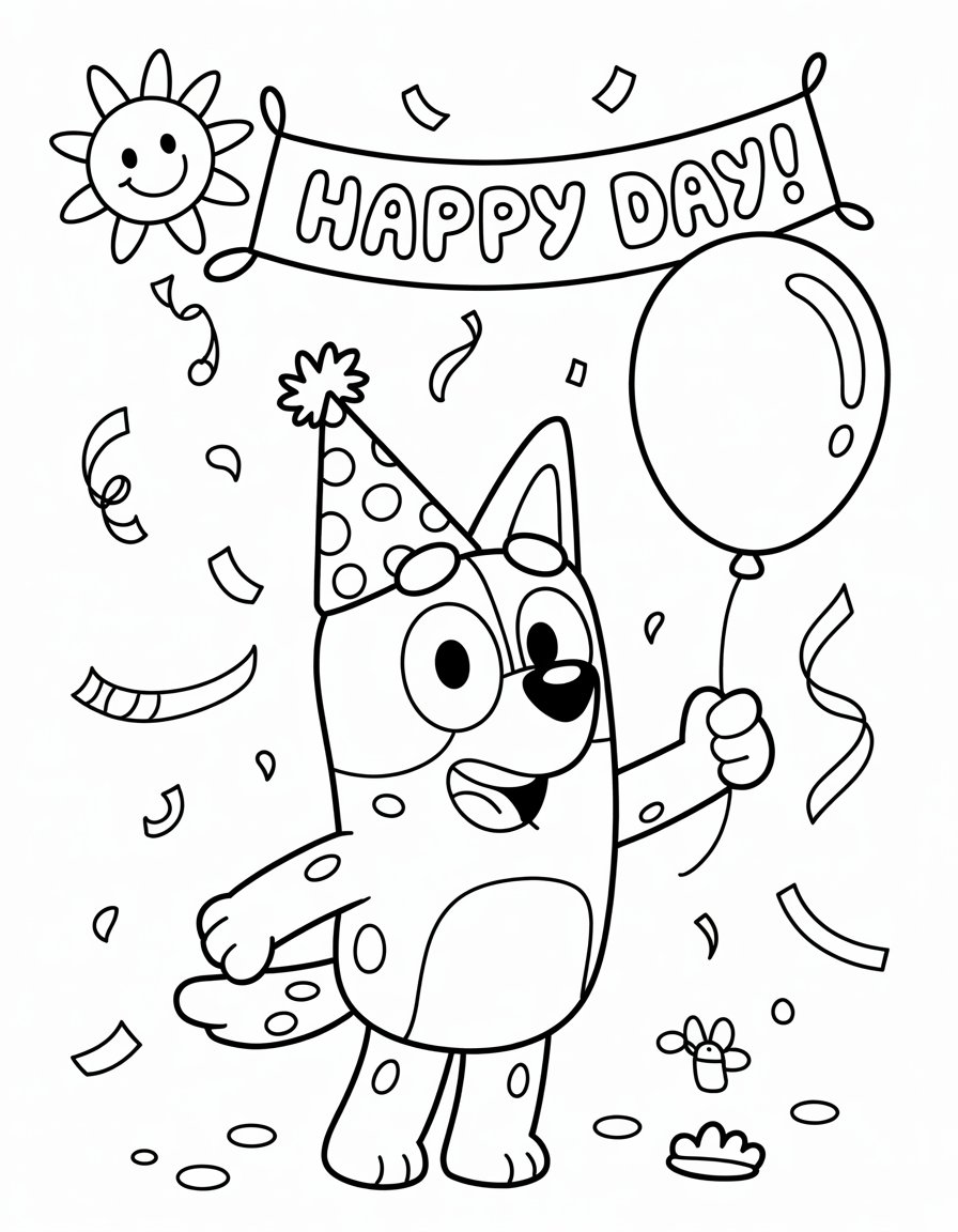 bluey holiday coloring page