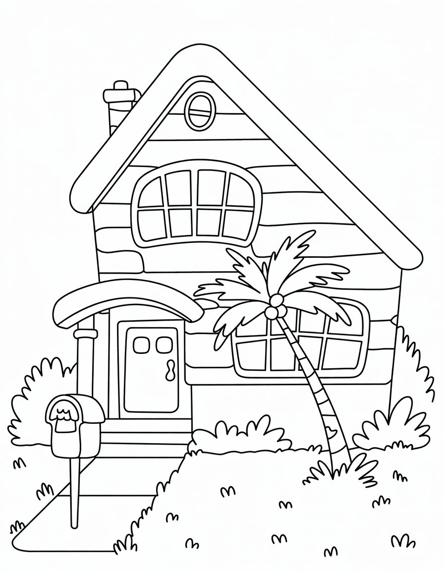 bluey house coloring page