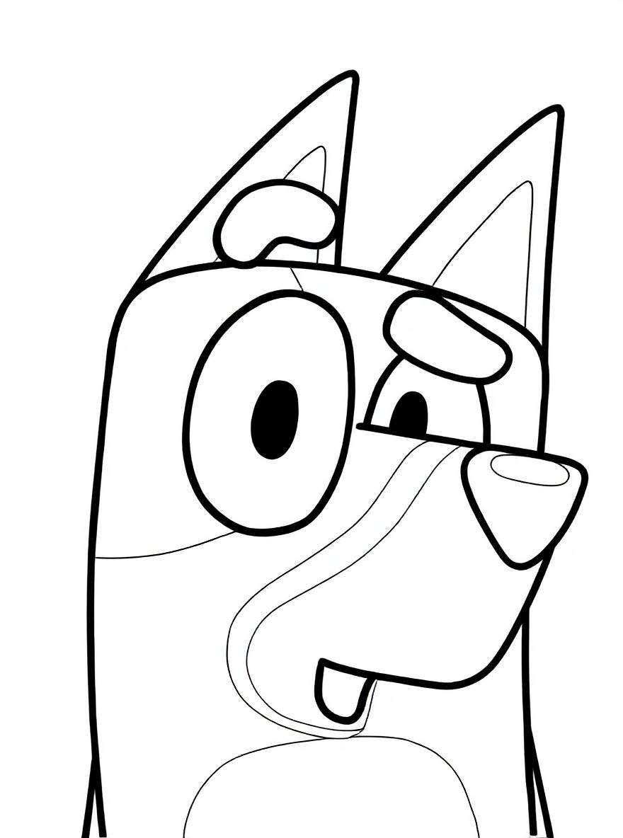 Bluey looking curious coloring page