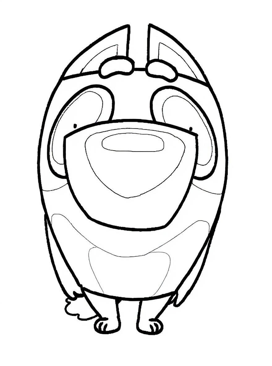 Bluey playing a joke coloring page
