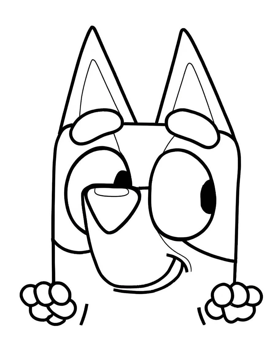 Bluey smiling face coloring page