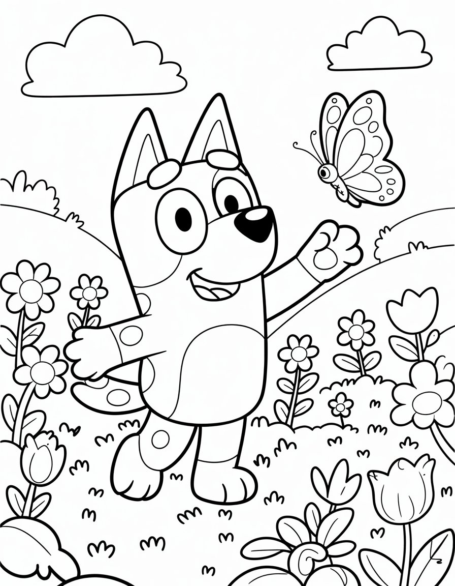 bluey Spring coloring page