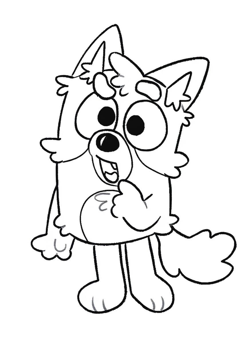 Confused Bluey coloring page