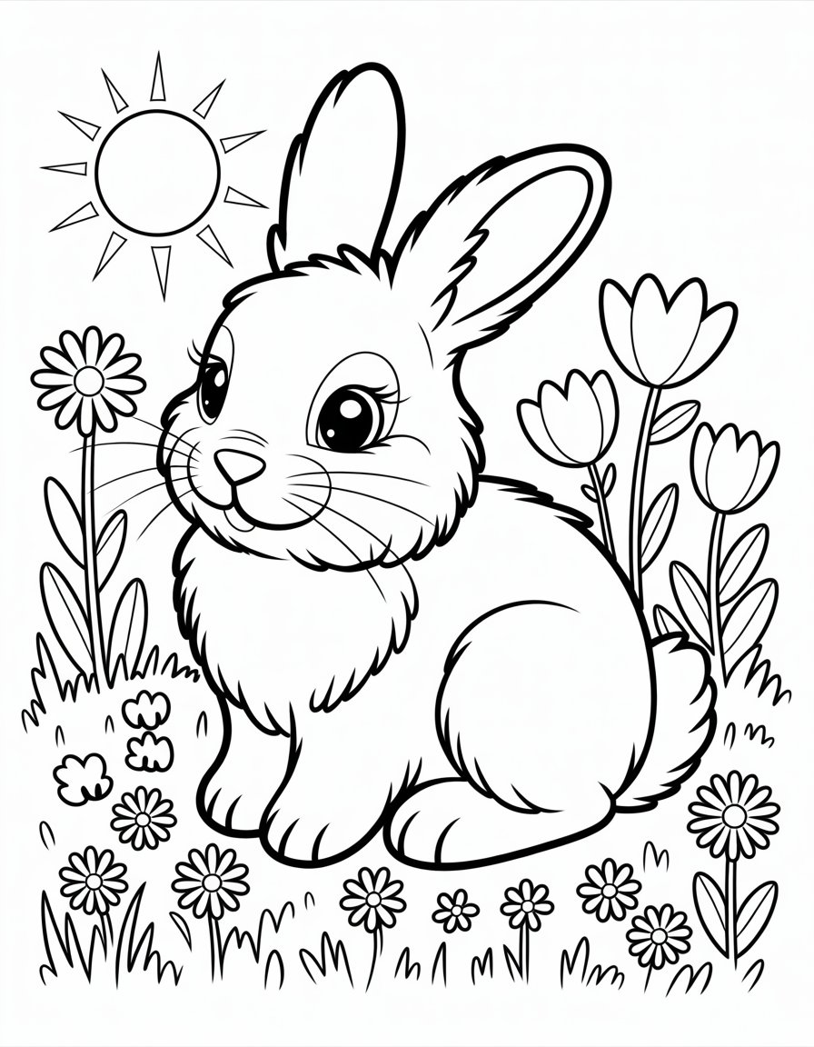 Free Bunny Coloring Pages PDF Printables Colorings