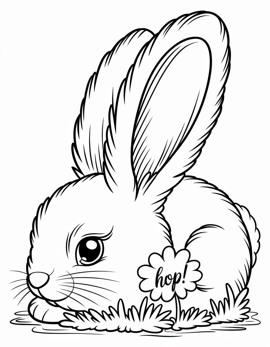 bunny ear coloring page