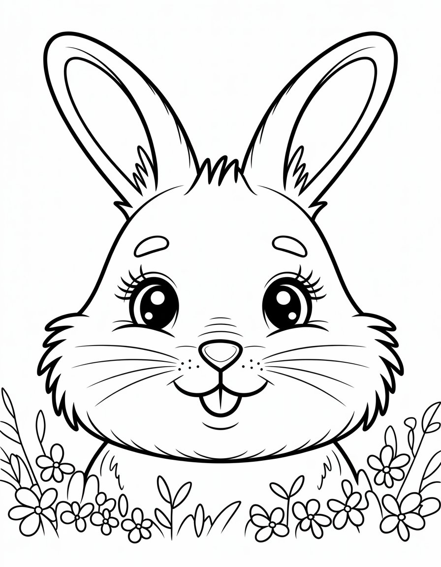 bunny face coloring page