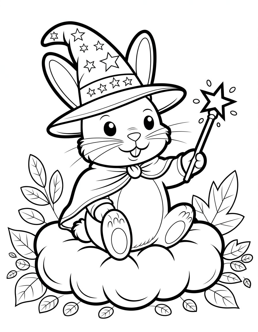 bunny halloween coloring page