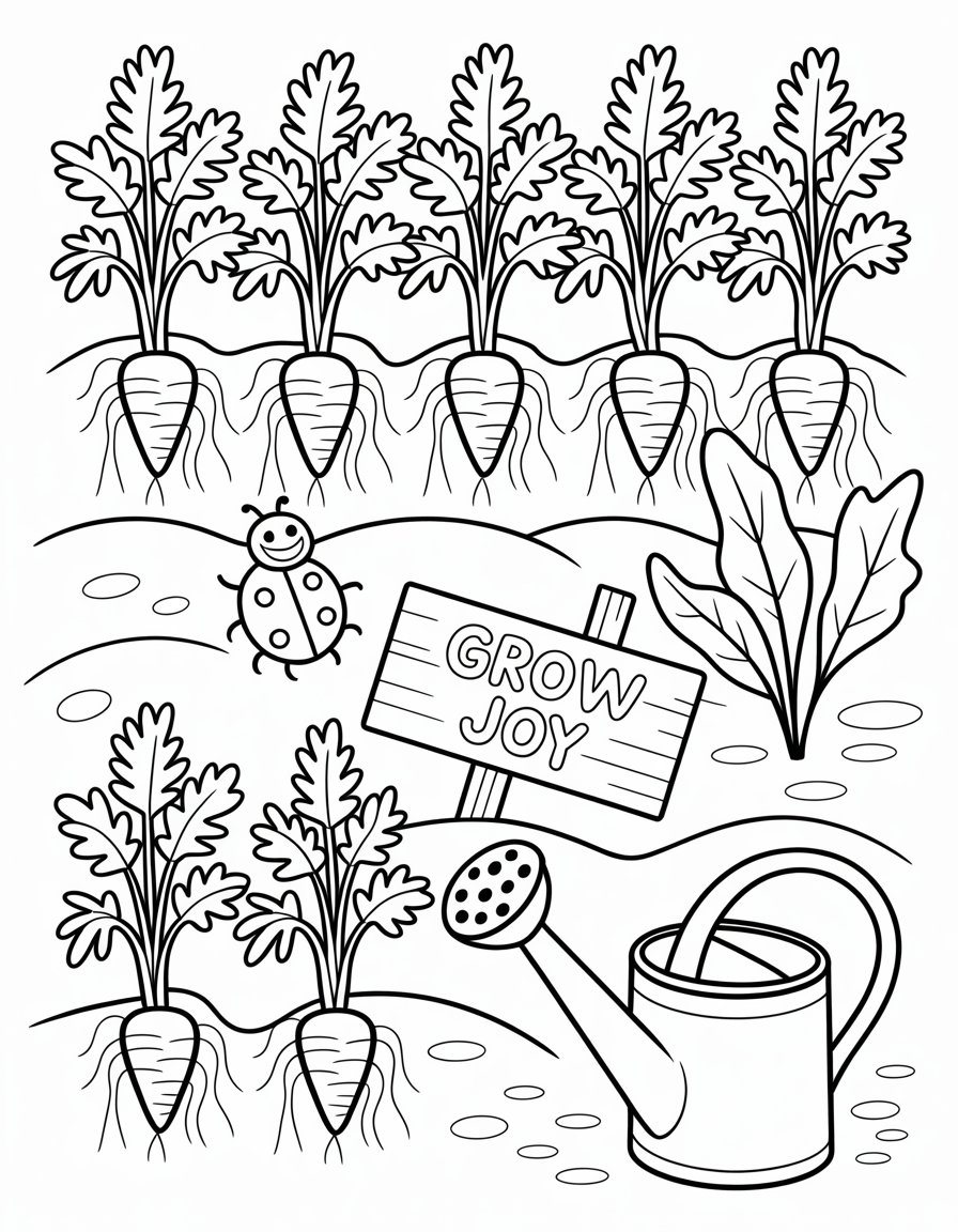 carrot garden coloring page
