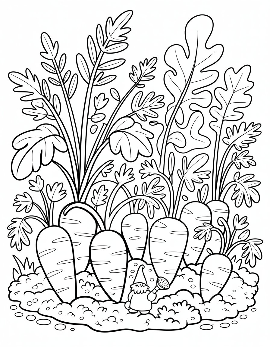 carrot patch coloring page