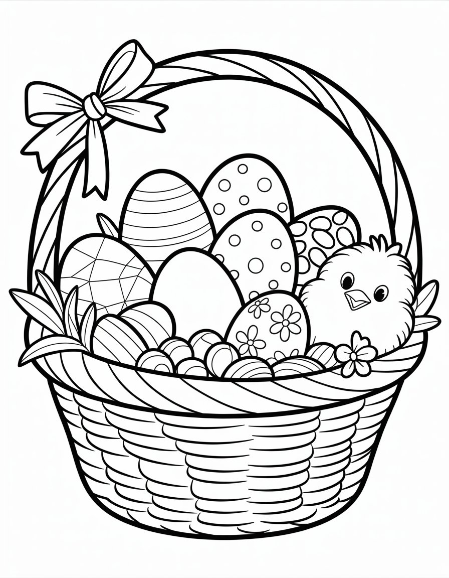 easter basket coloring page