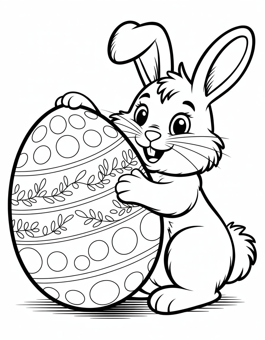 easter bunny egg coloring page