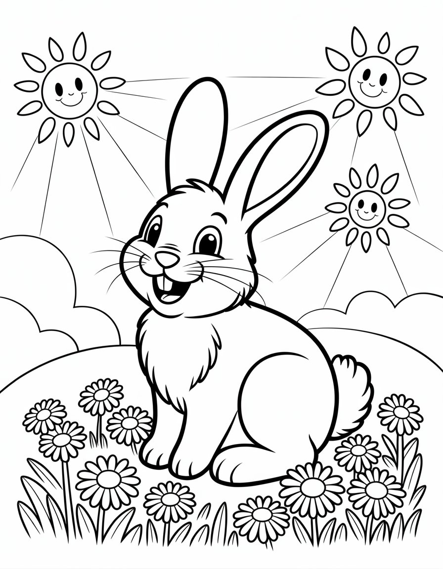 sunny bunny coloring page
