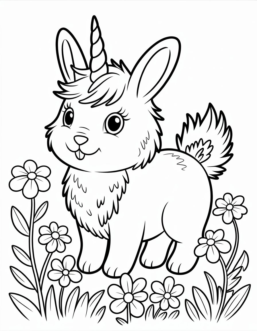 unicorn bunny coloring page