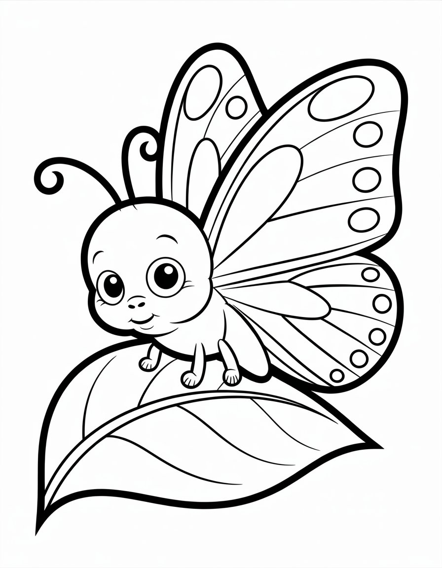 baby butterfly coloring page