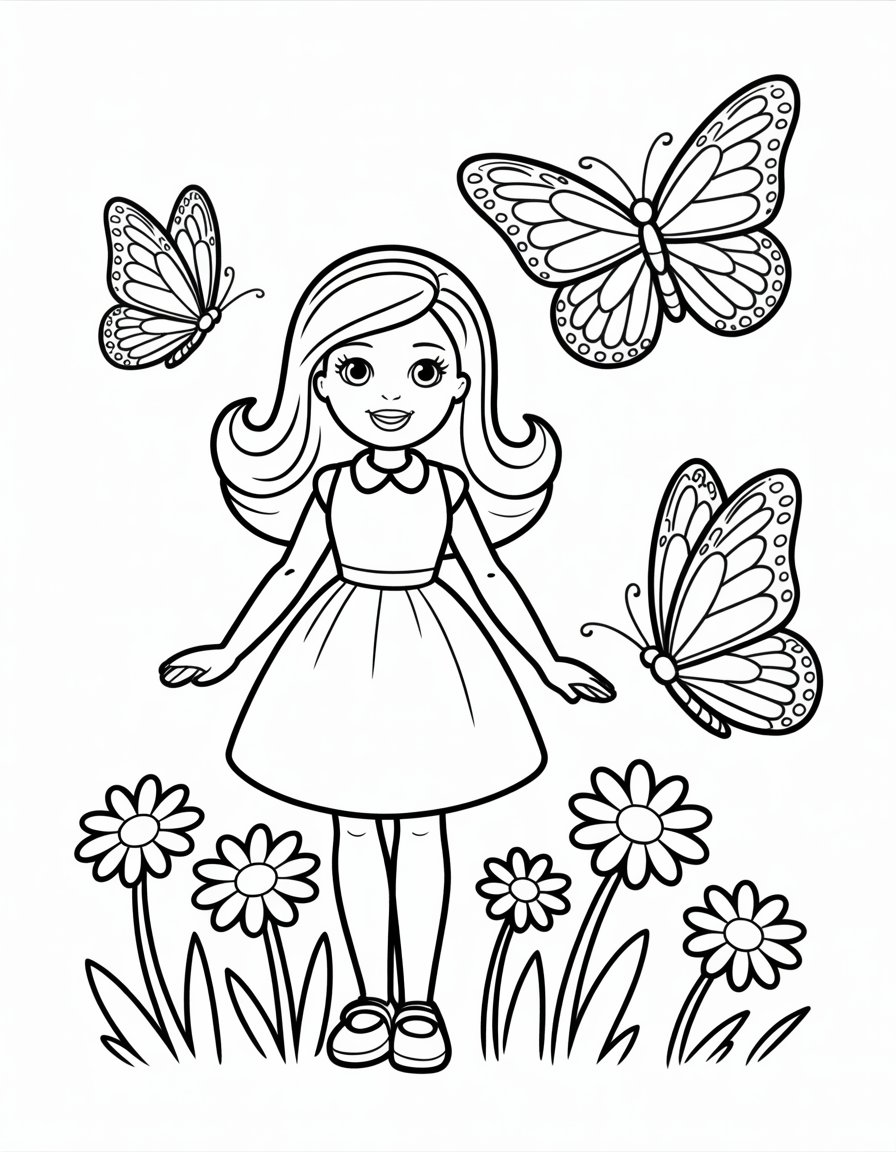 barbie butterfly coloring page