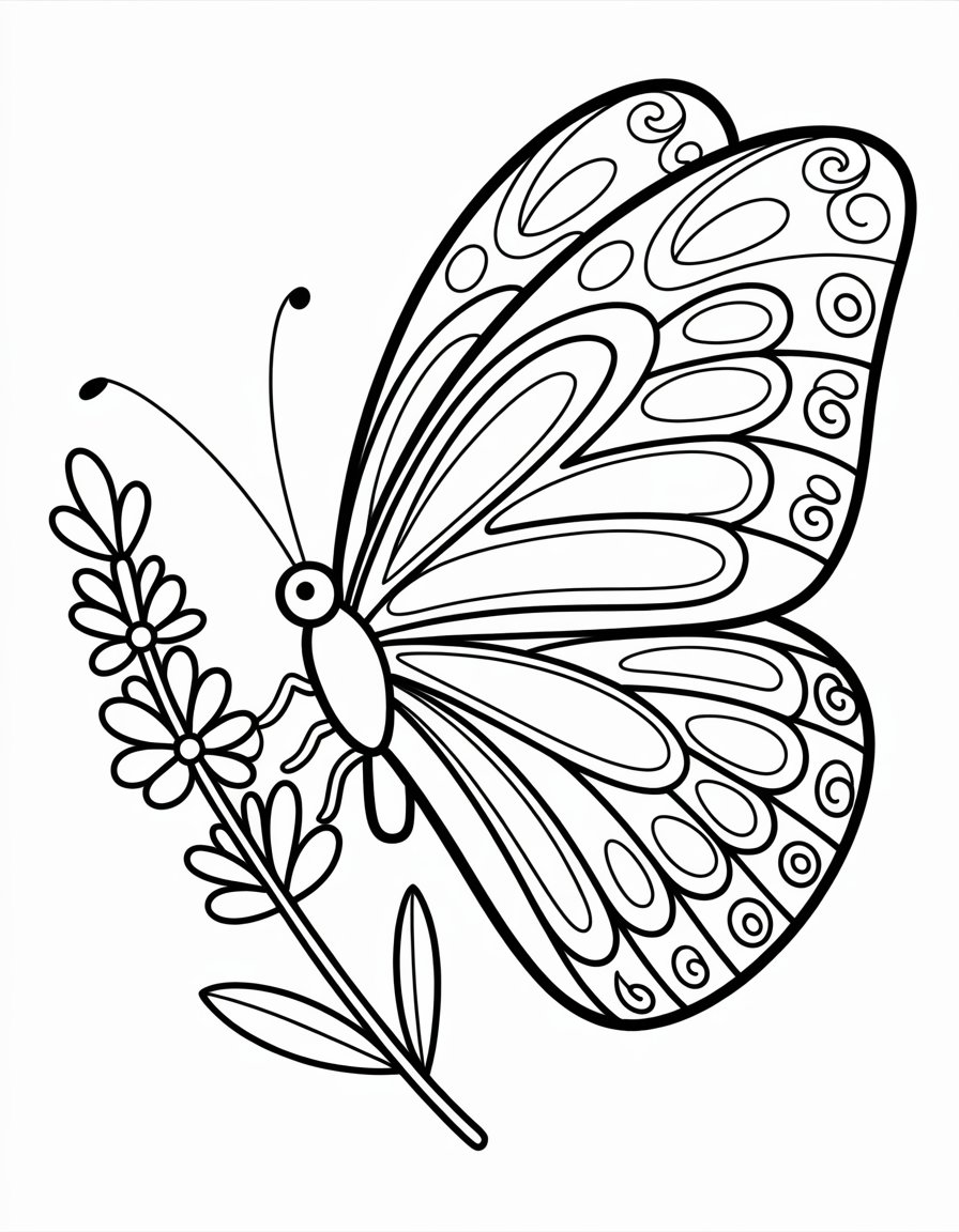 beautiful butterfly coloring page