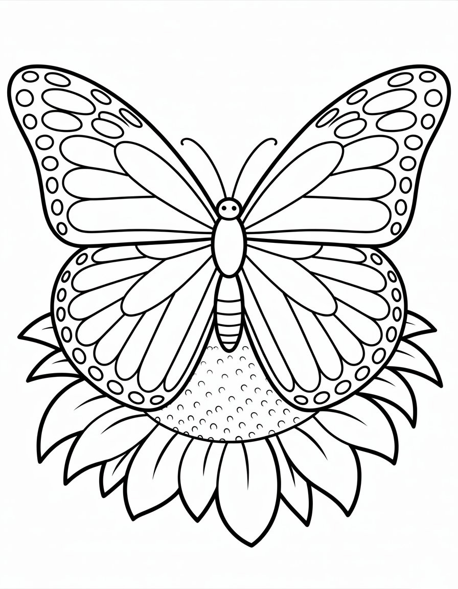 big butterfly coloring page