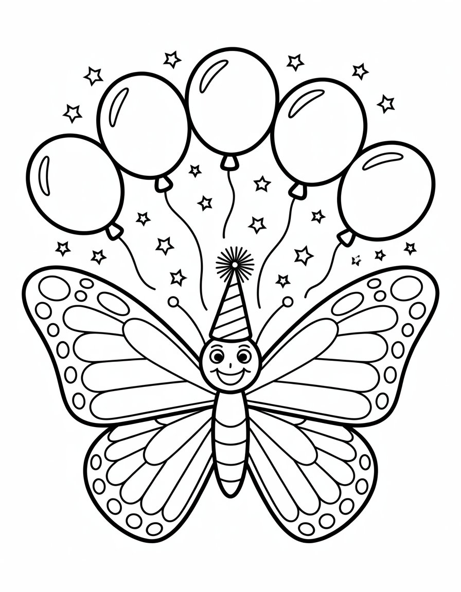 butterfly birthday coloring page