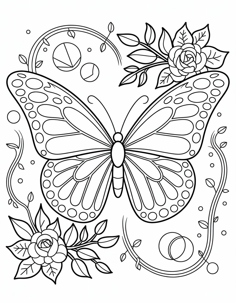 butterfly butterfly mandala coloring page