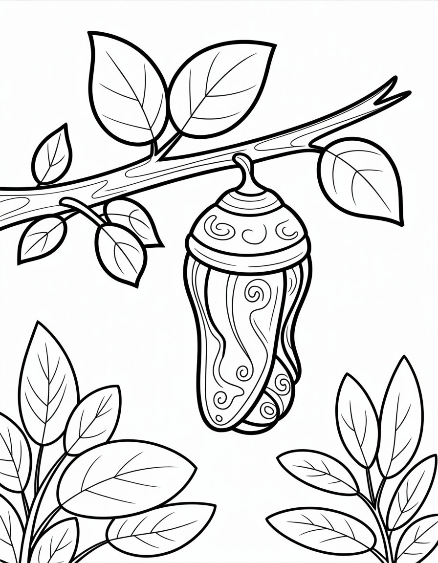 butterfly cocoon coloring page