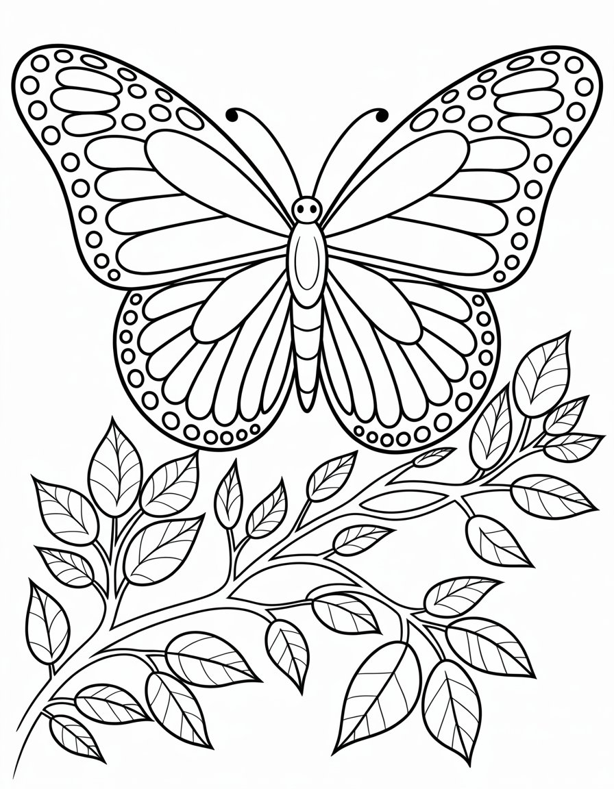 butterfly coloring page hard
