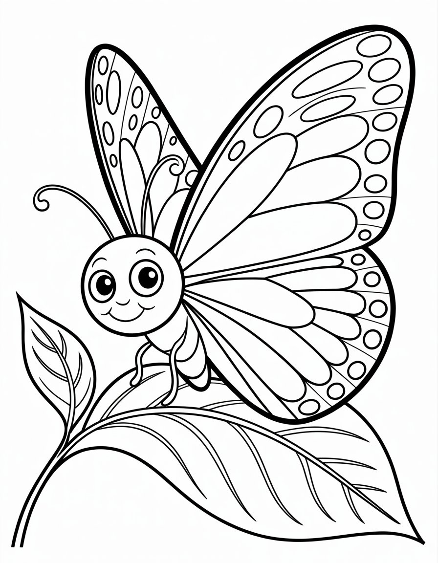 cute butterfly coloring page
