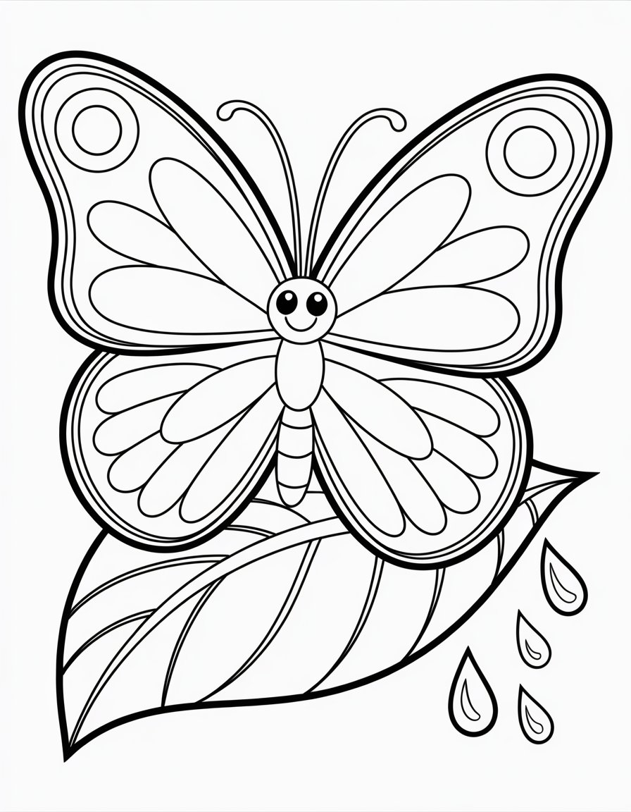 easy butterfly coloring page