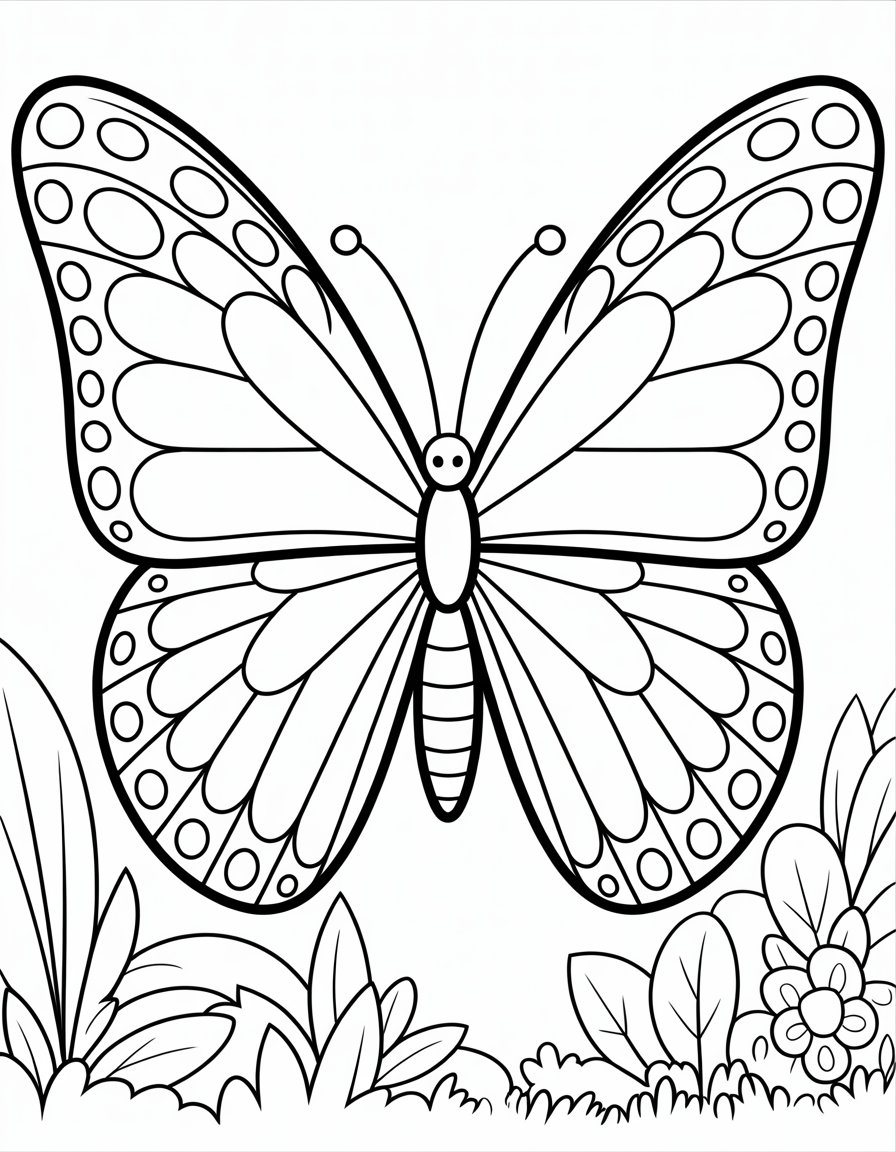 large butterfly coloring page
