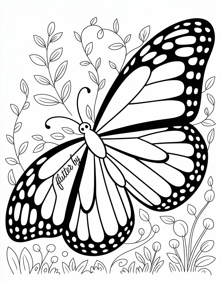 monarch butterfly coloring page
