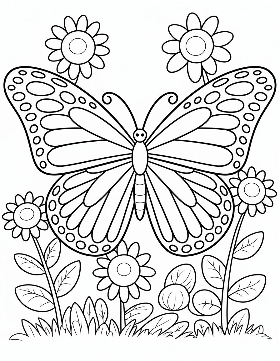 preschool butterfly coloring page