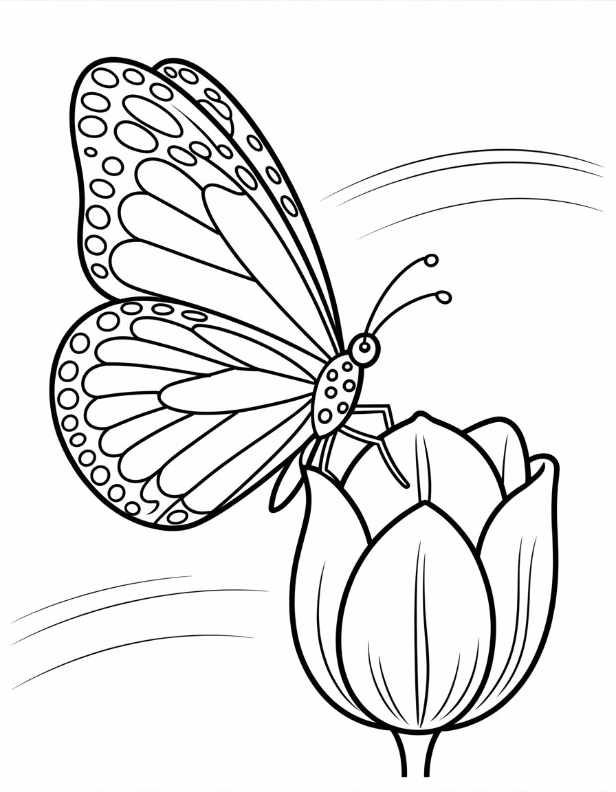 pretty butterfly coloring page