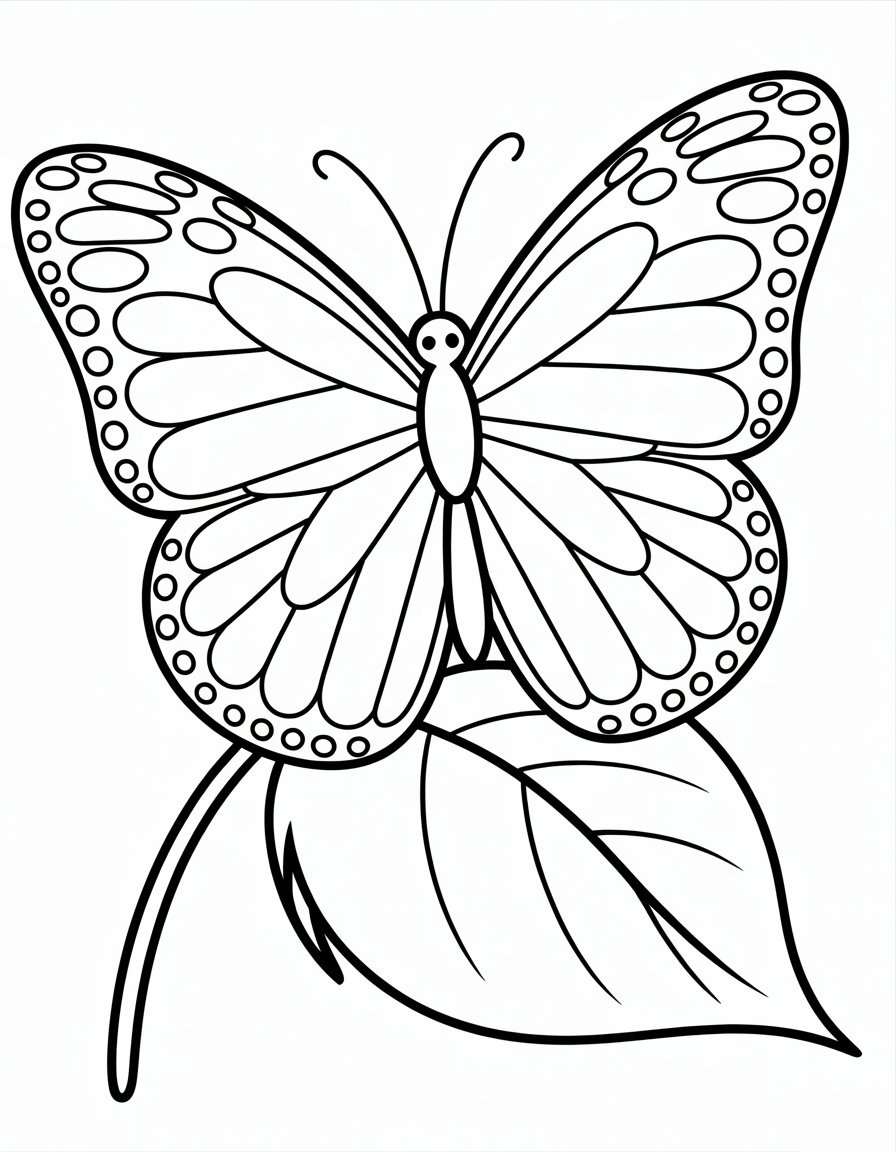 simple monarch butterfly coloring page