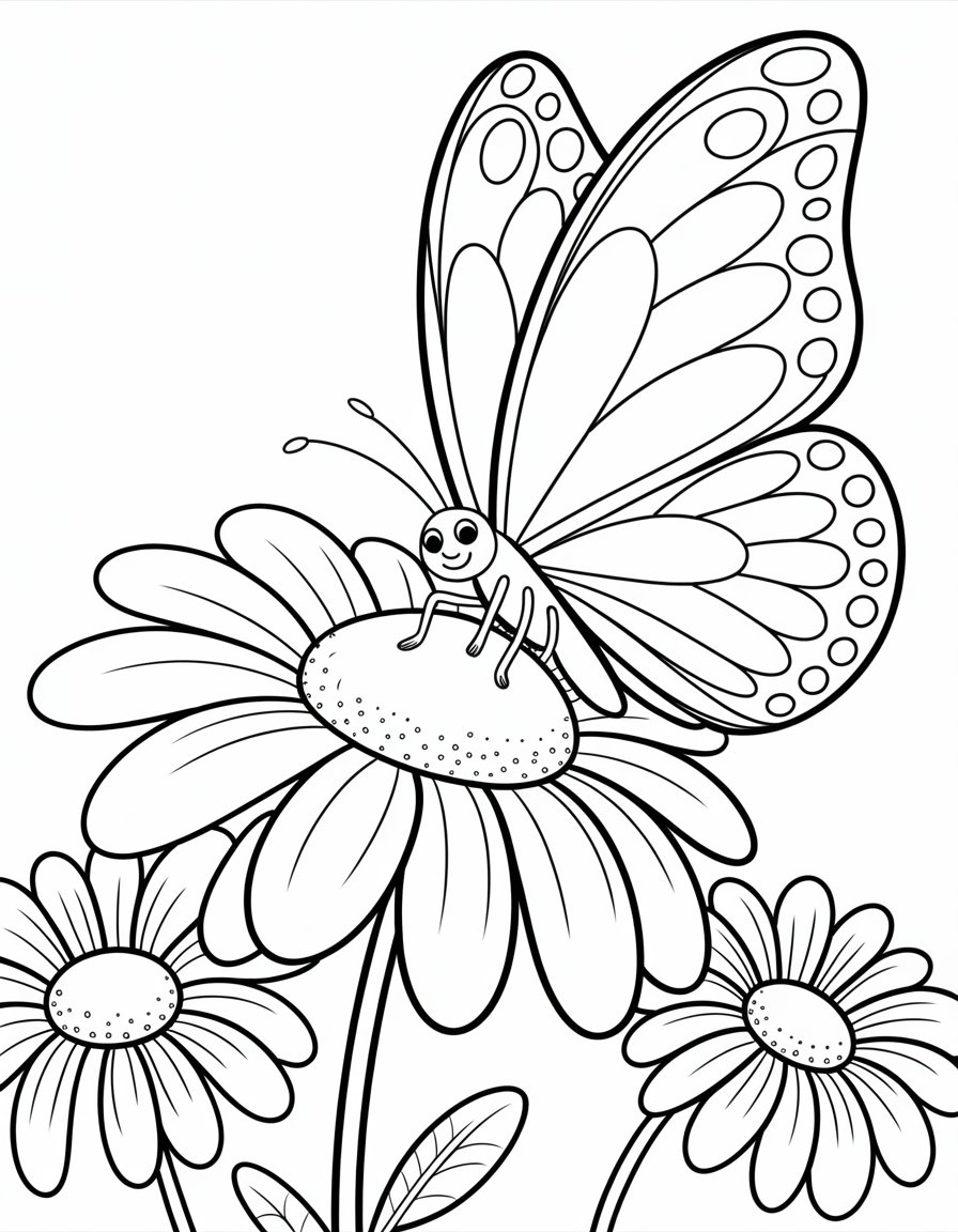 small butterfly coloring page