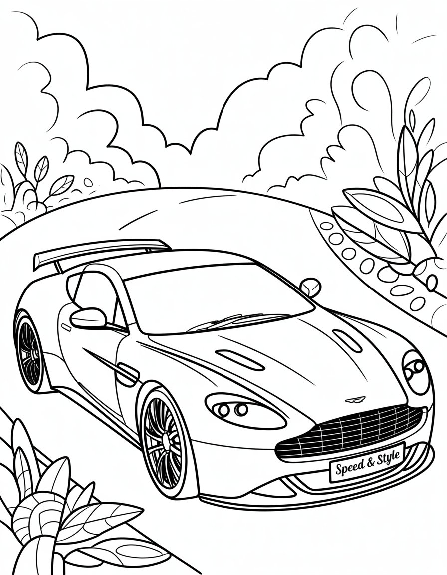 aston martin coloring page