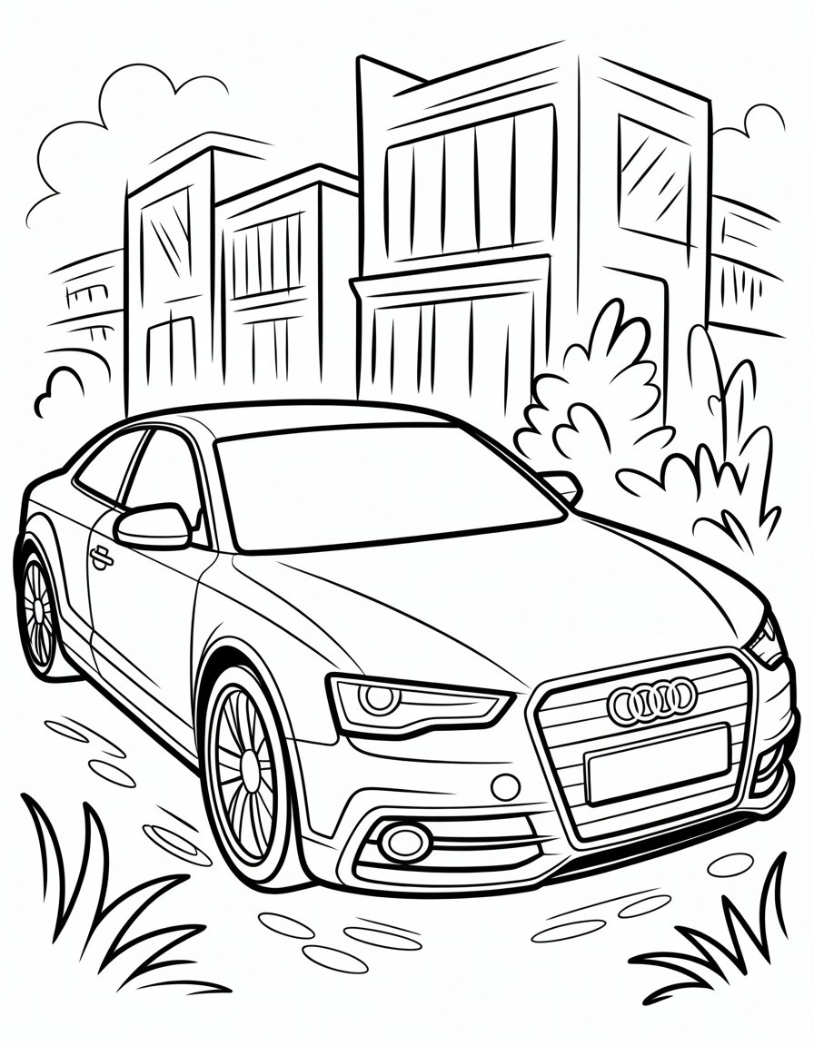audi coloring page
