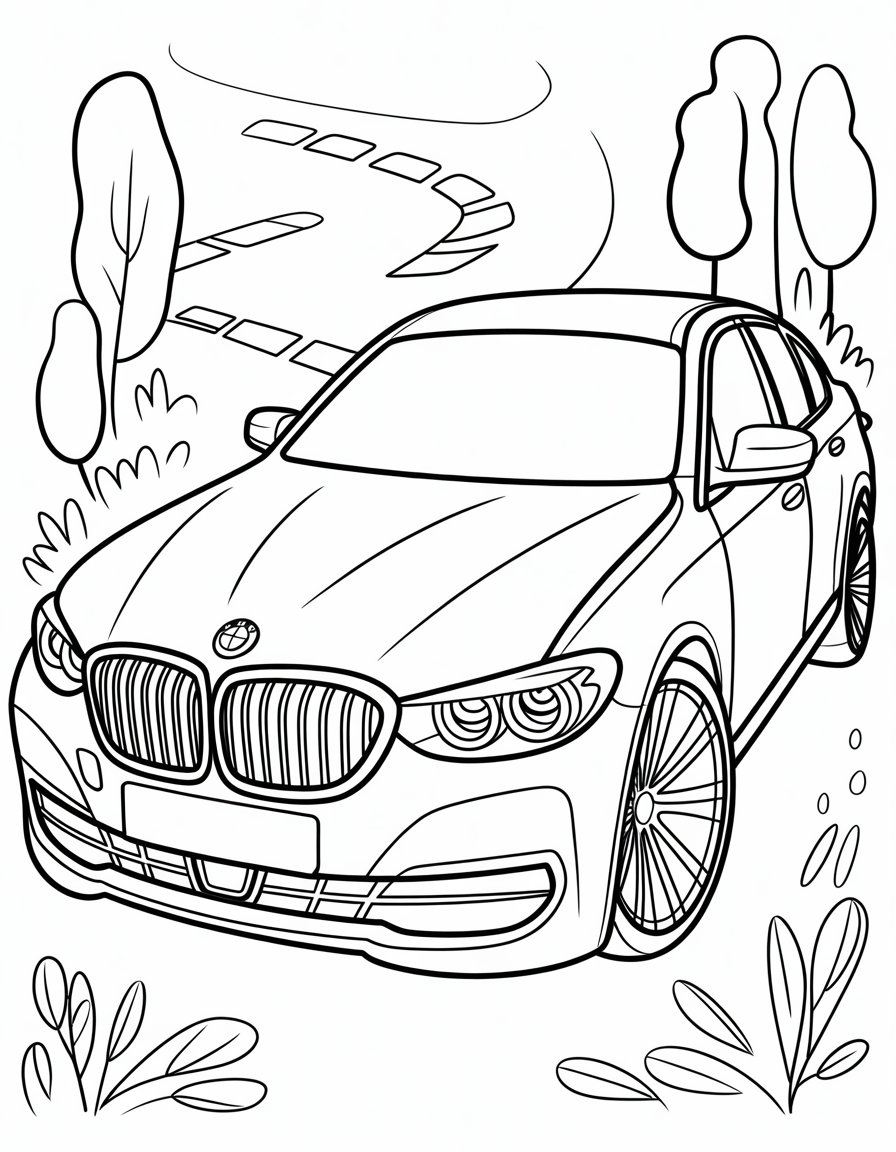 bmw car coloring page