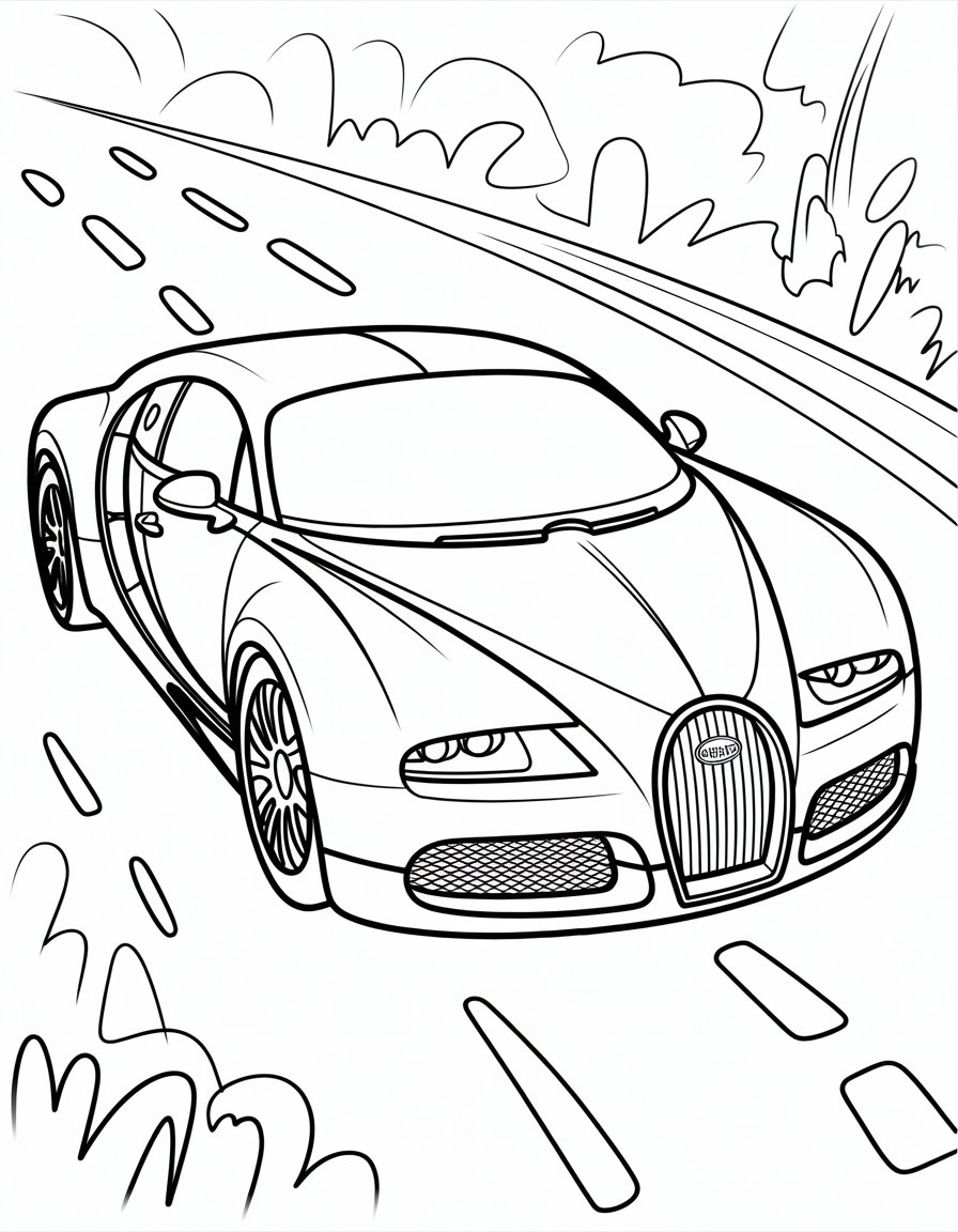 bugatti car coloring page