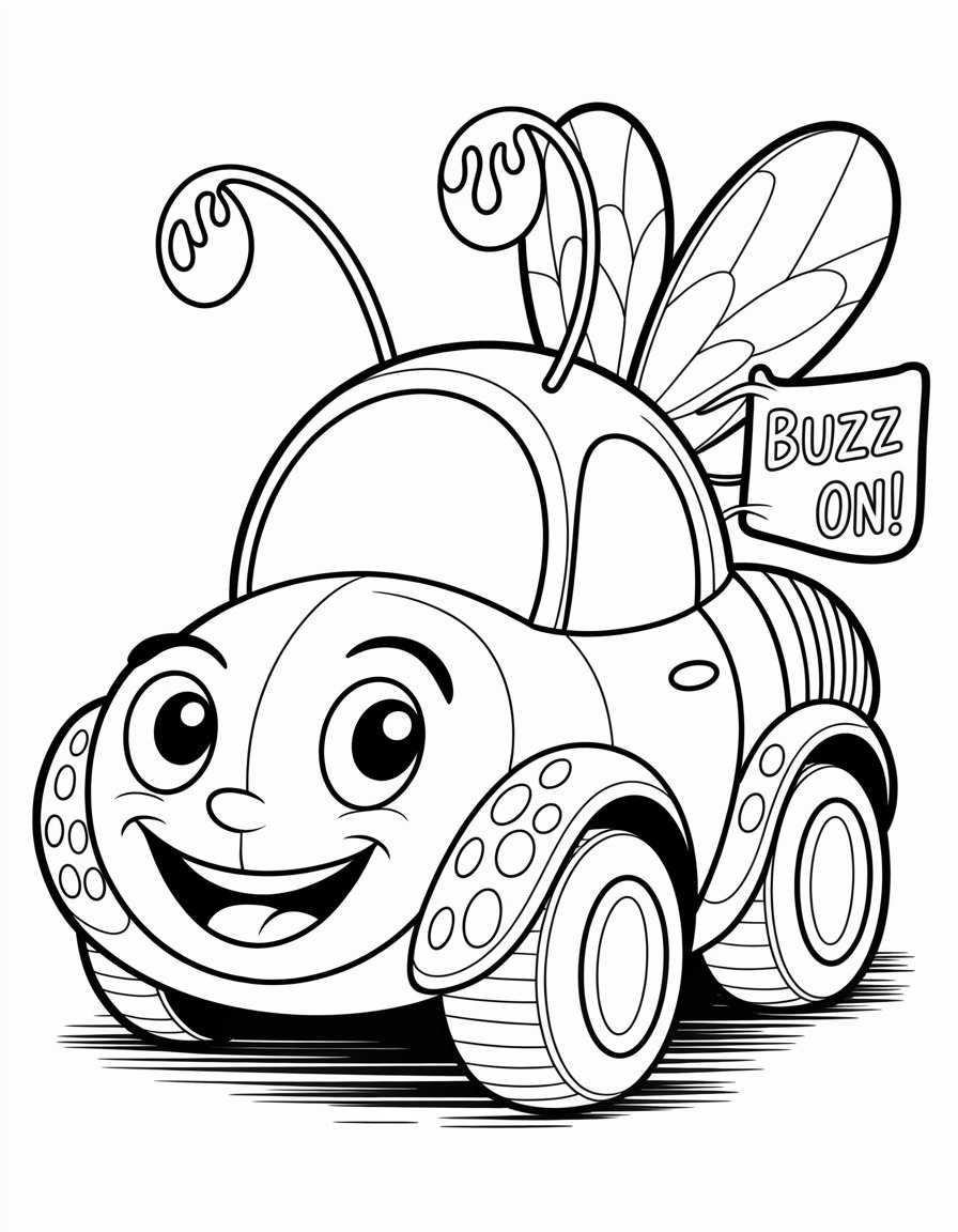 bumblebee car coloring page