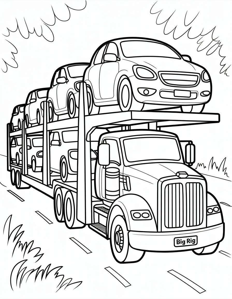 car carrier coloring page
