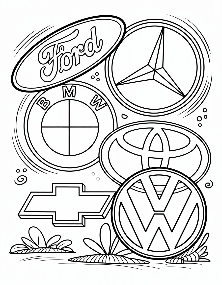 car logo coloring page