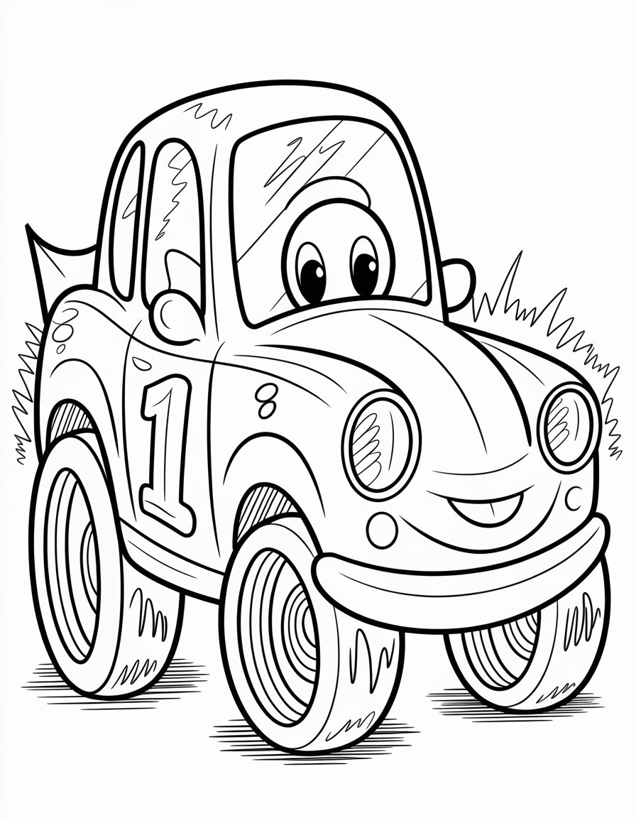 derby car coloring page