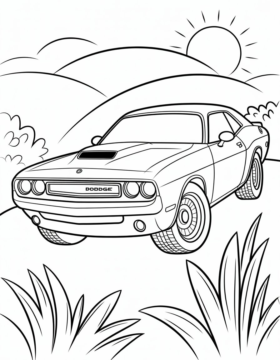 dodge car coloring page