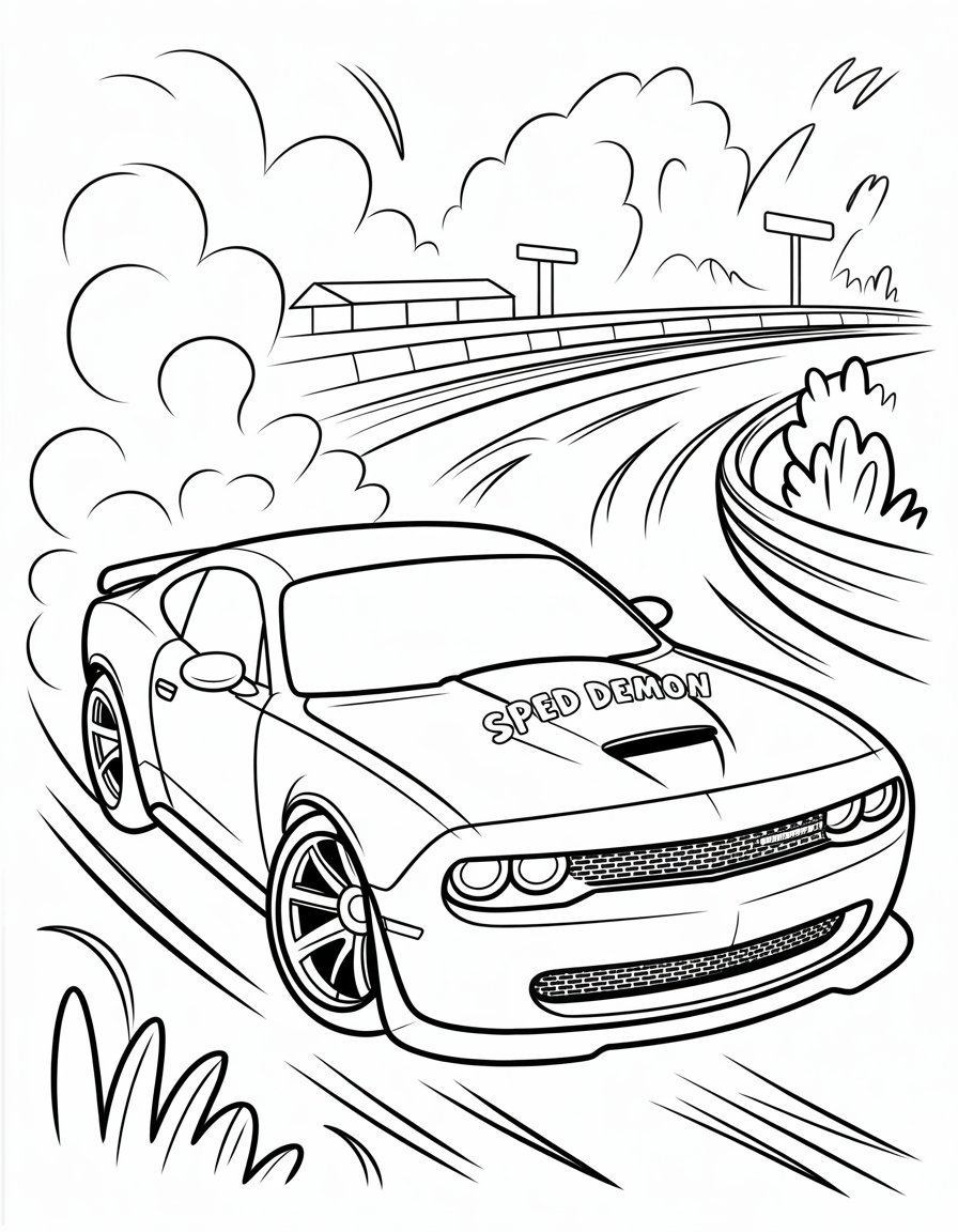 dodge hellcat coloring page