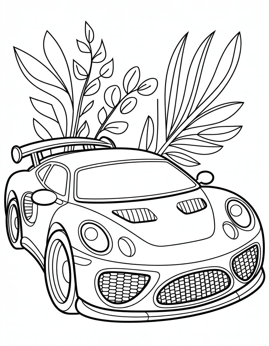 exotic car coloring page