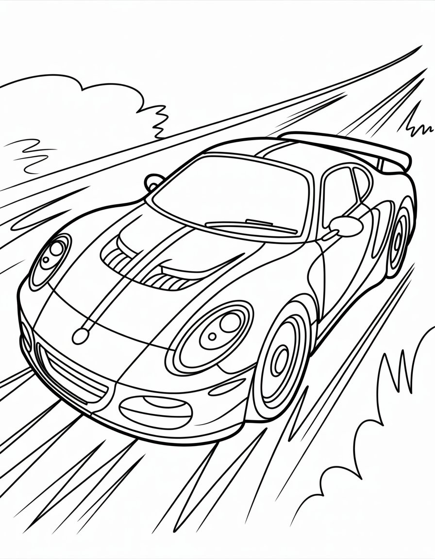 fast car coloring page