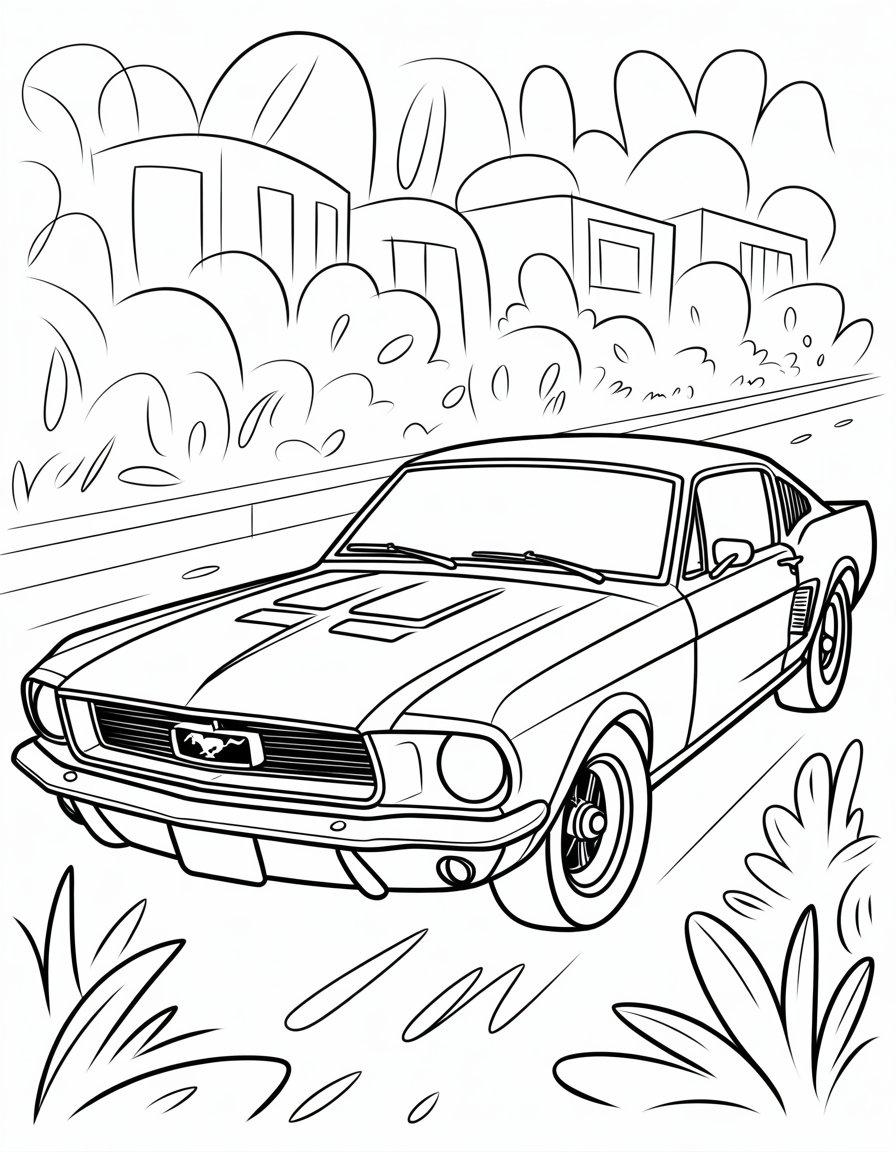 ford mustang coloring page