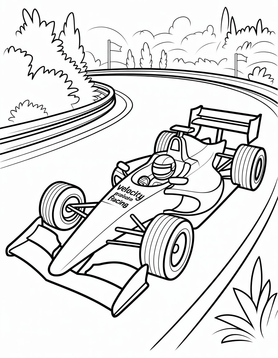 formula 1 car coloring page