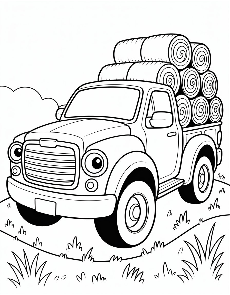 free truck coloring page