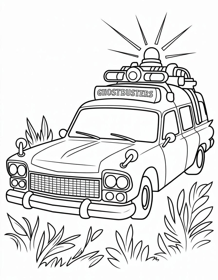 ghostbuster car coloring page