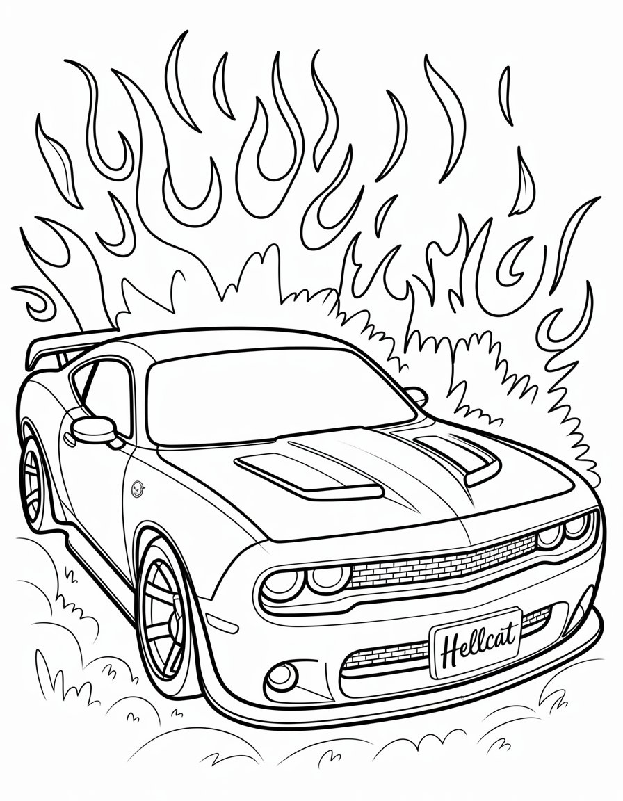 hell cat coloring page